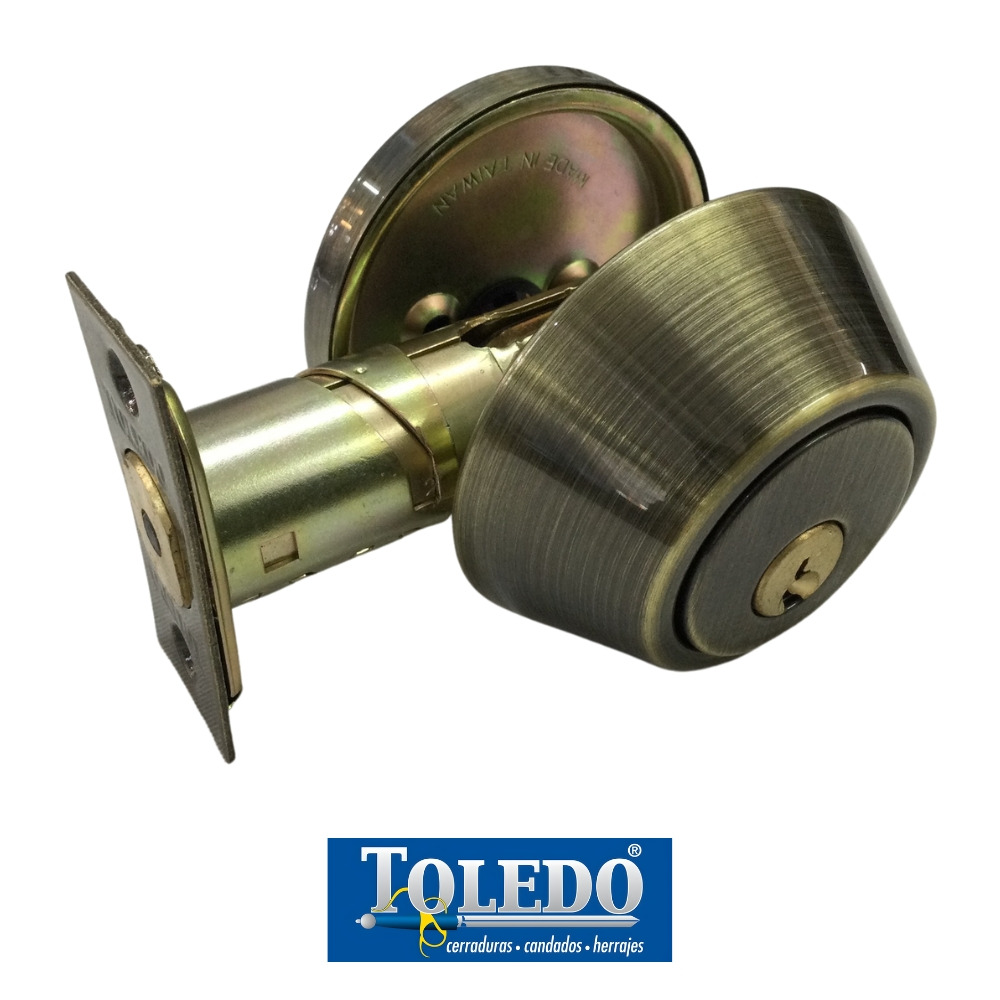 Cerradura Doble Cilindro Níquel Satinado Para Puerta 3 Llave